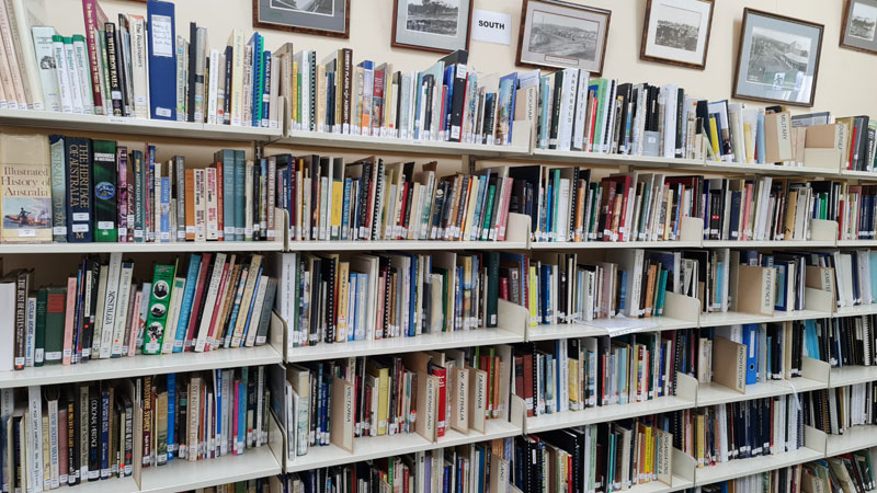 Bookshelf in the Ku-ring-gai Historical Society Library