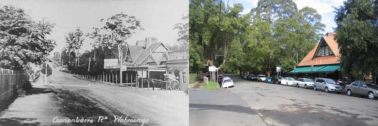Comparison photos of Coonanbarra Road Wahroonga, 1900s & 2008